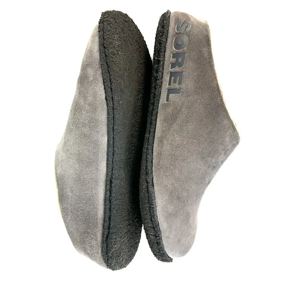 Sorel Kids Youth Size 3 Gray Falcon Ridge Sherpa Lined Slippers